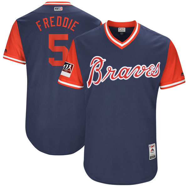 Men's Atlanta Braves Freddie Freeman "Freddie" Majestic Navy 2017 Players Weekend Jersey